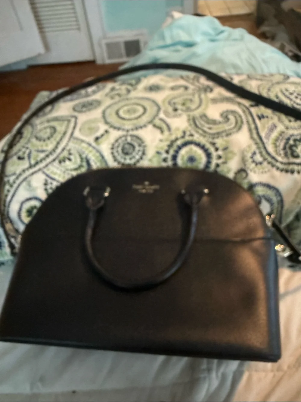 kate spade Black Pebbled Dome Satchel